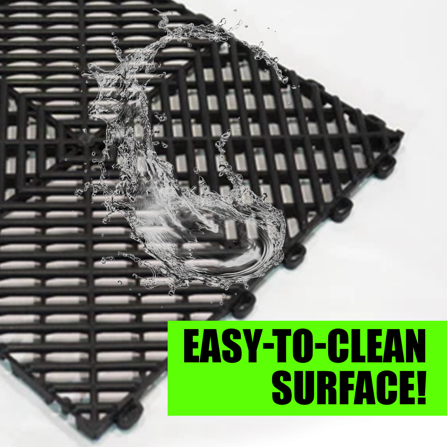 Modular Garage Flooring Tile - Box with 5 tiles - Black color
