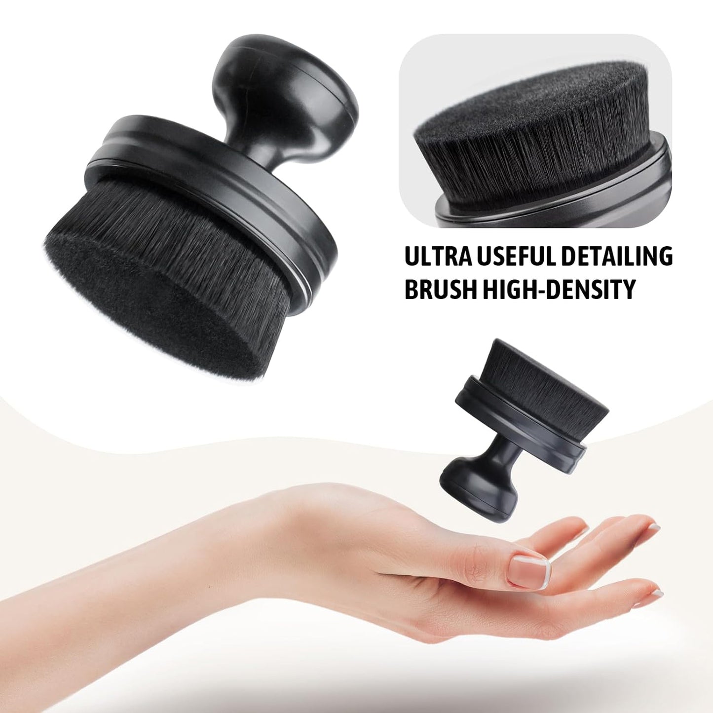 Tire Shine Applicator with Stand for Auto Detailing Cleaning Service (Black)