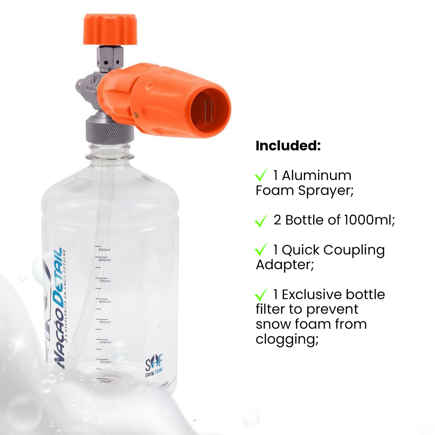 Snow Foam Cannon Aluminum Orange