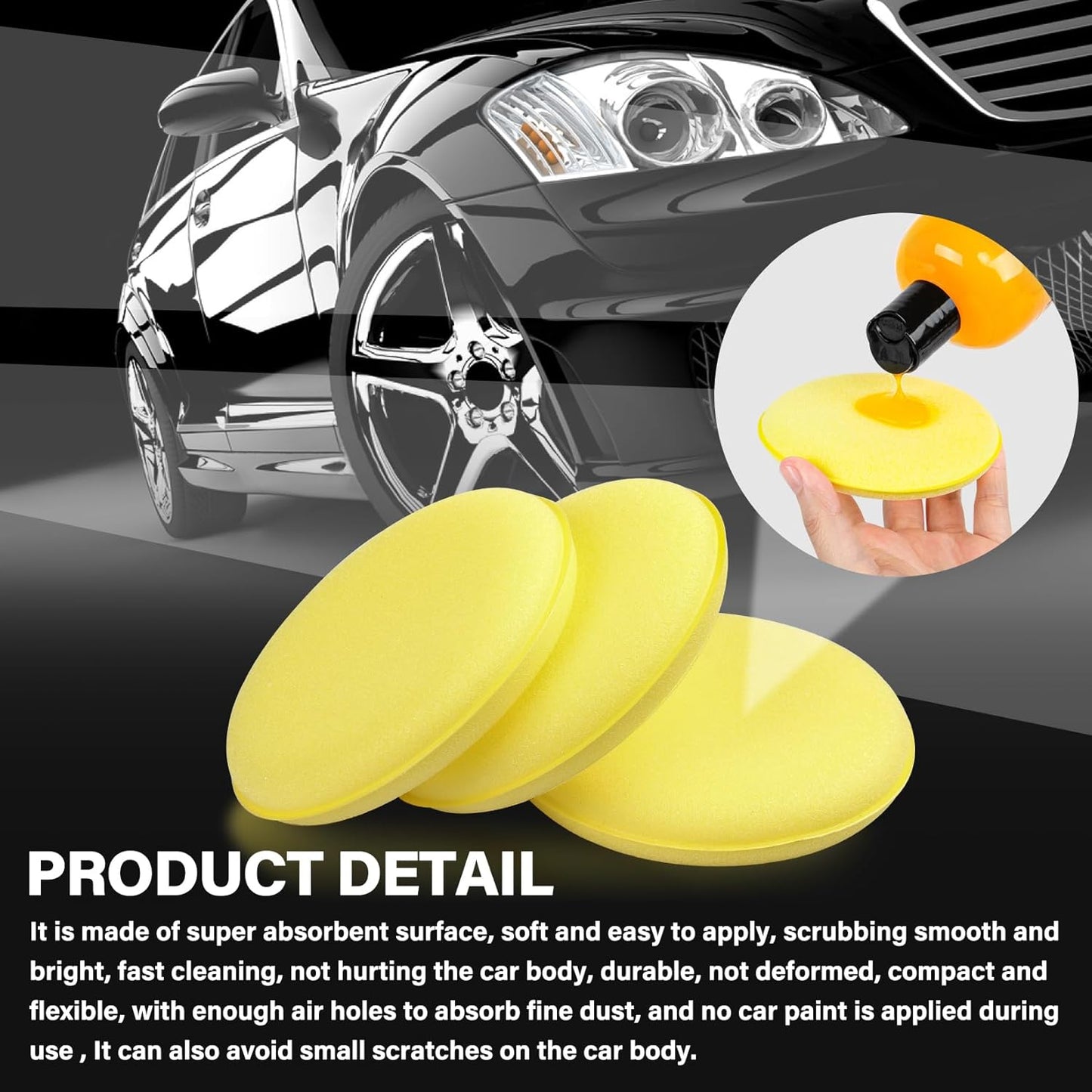 Foam Applicator Pads Yellow - 4 un.