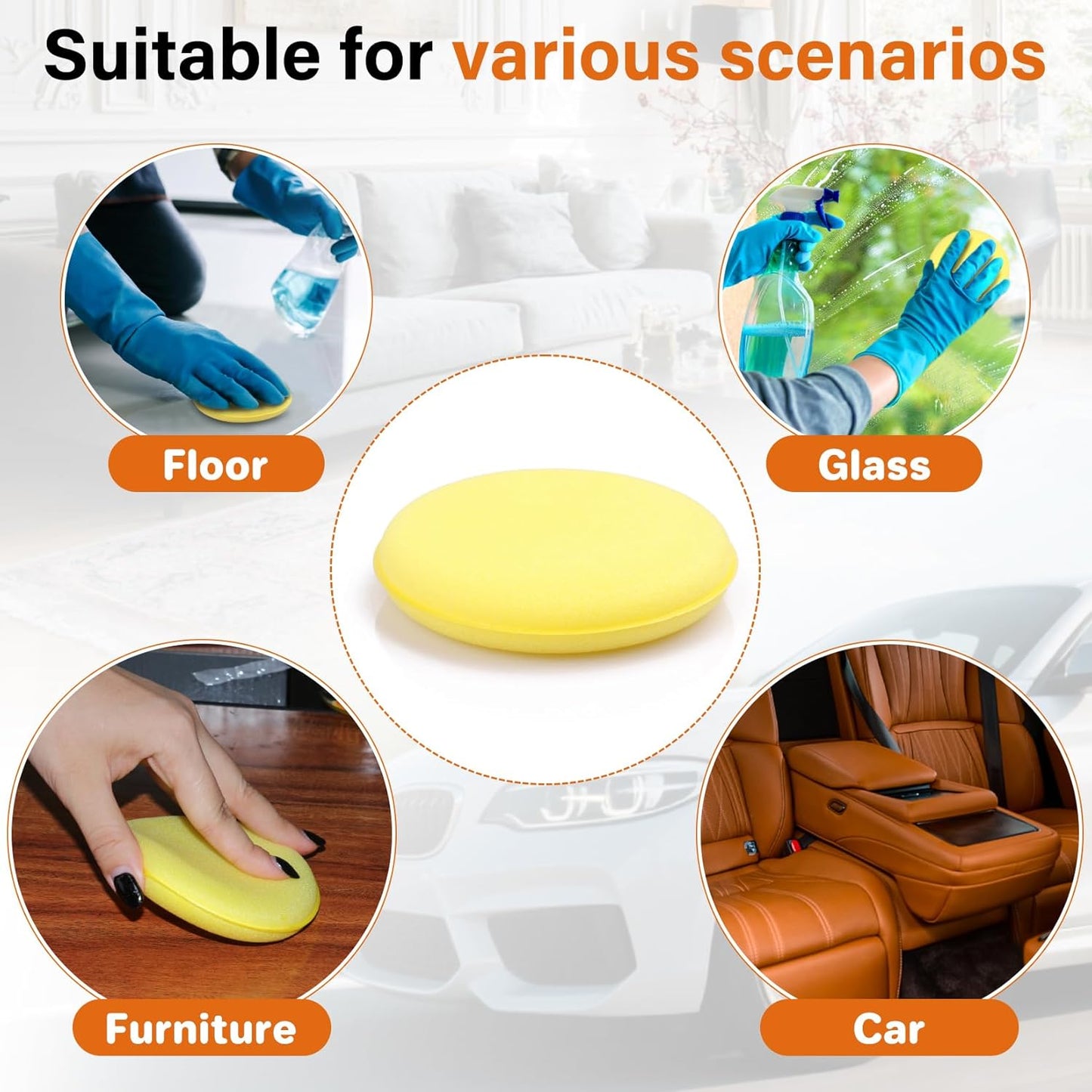 Foam Applicator Pads Yellow - 4 un.