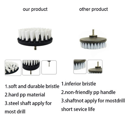 Drill Brush Car Detailing Attachment Set - 3 Piece Scrubber Brush Kit
