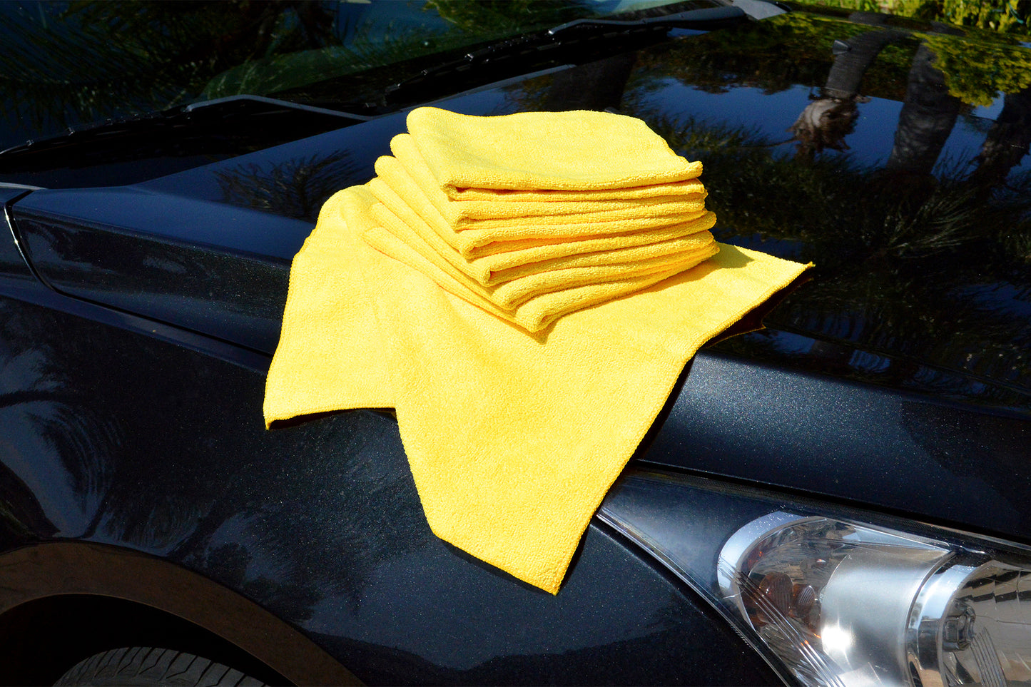Microfiber Towels for Cars Premium - Yellow - 16×16" - 10 un