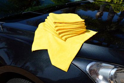 Microfiber Towels for Cars Premium - Yellow - 16×16" - 10 un